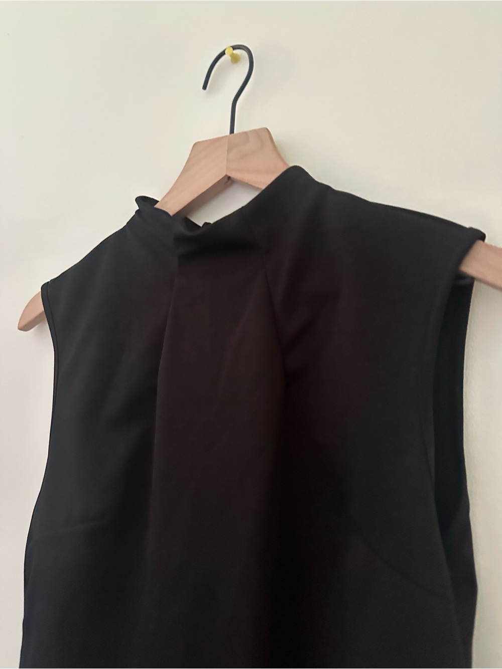 Sleeveless High-Neck Black Top